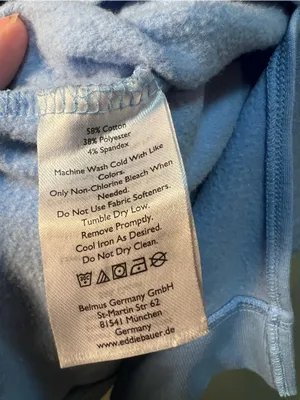 Eddie Bauer Women's Size Small Crewneck Sweatshirt‎ Light Blue Slit Sides Fleece thumbnail 11
