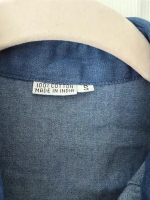 100% Cotton Denim Dress Blue thumbnail 2