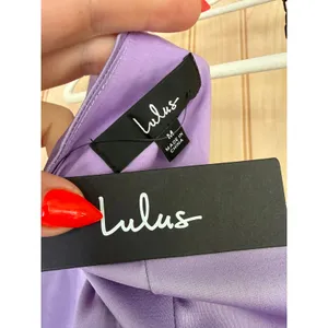 NWT Lulus Love Me Tonight Lavender Satin One-Shoulder Mini Dress Party Soft Sz M thumbnail 6