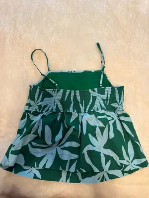 Free Assembly Green and Blue Top Floral Pattern Size S thumbnail 2