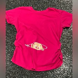 Women’s Crazy Dog T Shirts Medium Pink Maternity Short Sleeve T Shirt thumbnail 1