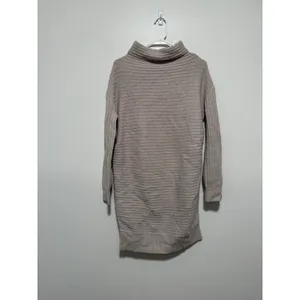 Hatch The Kendall Merino Wool Maternity Long Sleeve Sweater Dress in Oat Melange thumbnail 3