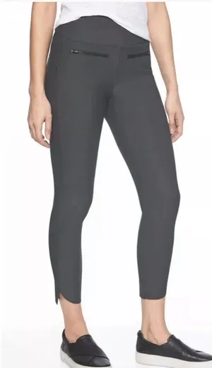 Athleta Stellar Crop Pants Charcoal Size‎ M Style 21023 Zip Ankle Athleisure thumbnail 1