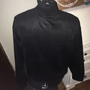 M Magaschoni black suede cropped M pullover thumbnail 3