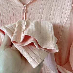 NWT FREE PEOPLE We The Free Eyes On You Pointelle Long Sleeve Top Rose Blush XL thumbnail 8