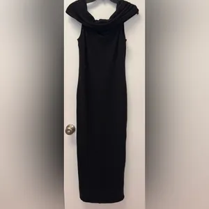 NWOT REFORMATION Josefina off the shoulder Knit Black Maxi Dress Size S thumbnail 8