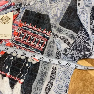 NWT!! Ramy Brook Colorful Embroidered Myra Boho Blouse Size XS Oversized $275 thumbnail 3