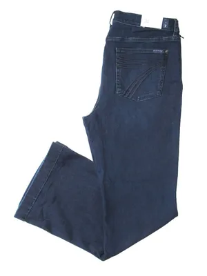 NWT 7 For All Mankind Dojo in Blue Black Santiago Trouser Flare Stretch Jeans 34 thumbnail 6