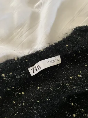 ZARA Metallic Thread Speckled Puffy Sleeve Knit Sweater thumbnail 4