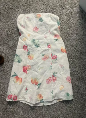 Hollister Fruit Linen-Blend Strapless Mini Dress thumbnail 3