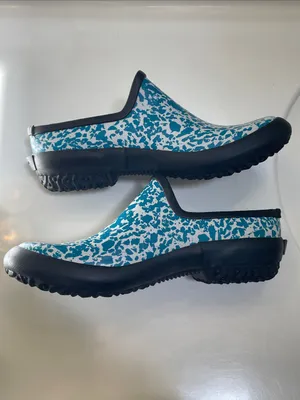 BOGS Bloom Women’s Patch Spot Blue White Black Rubber Slip thumbnail 4