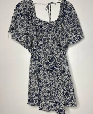 FREE PEOPLE Blue Floral Mini Dress thumbnail 1