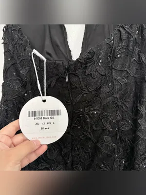 NWT Selfie Leslie Time Of My Life Applique Mini Dress Black Large thumbnail 6
