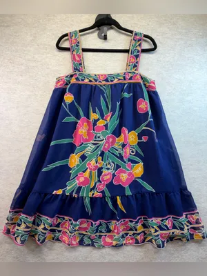 Show Me Your Mumu Goldie Dress Women’s Small Navy Floral Boho Mini Dress thumbnail 2