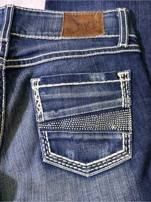 BKE Women's Skinny Jeans in Dark Blue with Contrast Stitching thumbnail 8