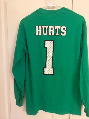 Gildan Jalen Hurts #1 (Eagles) Bright Green Crewneck Tee Unisex thumbnail 4