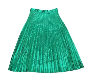 Boden Camilla Metallic Emerald Green Pleated Midi Skirt 10 Party Whimsigoth Chic thumbnail 1