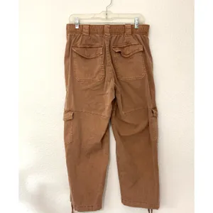 Old Navy Cargo Barrel Leg Casual Indie Sleaze Cotton Coco Brown Mid Rise Pants thumbnail 6