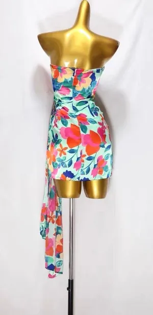 HELLO MOLLY Mint/Pink Happiness Strapless Mini Dress thumbnail 7