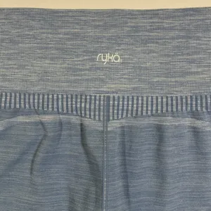 Ryka Womens Blue Space Dye Seamless High Rise Athletic Bike Shorts Large thumbnail 3