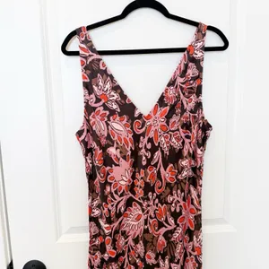 Loft Womens Paisley Boho Maxi Dress Size‎ 14 V Neck Slit Resort Vacation Slip thumbnail 3