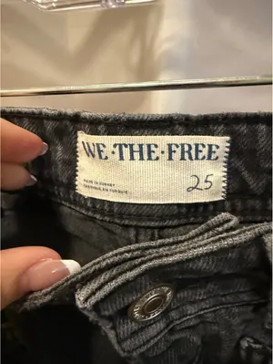 We The Free Black Distressed Denim Mini Skirt Size 25 thumbnail 3