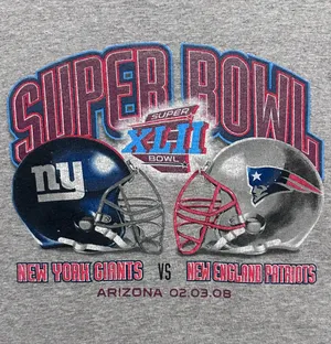 Super Bowl XLII Giants vs Patriots Football Shirt thumbnail 4