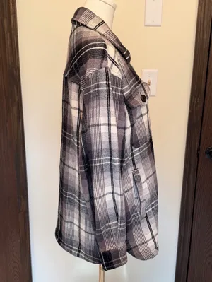 Lucky Brand black and gray long line shacket thumbnail 5
