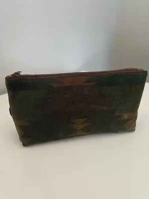 Vtg Minnetonka Embossed Leather Pouch NWT Southwestern Aztec Case 9282 YKK Zip thumbnail 5