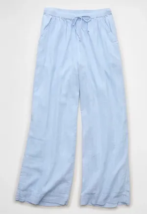 Ultra wide leg light blue flowy pull on pants Size L thumbnail 1