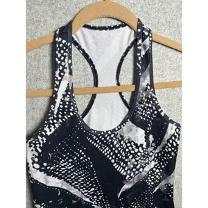 Lululemon Womens Racerback Tank Top Black White‎ Sleeveless Stretch Yoga thumbnail 2