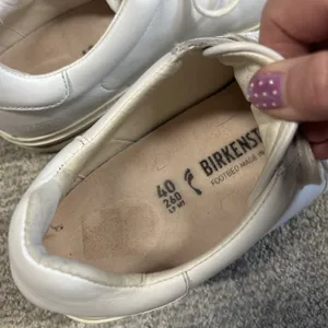 Birkenstock Bend Low Shoes Womens 9.5 White Leather Sneakers 40 Casual Lace Up thumbnail 4