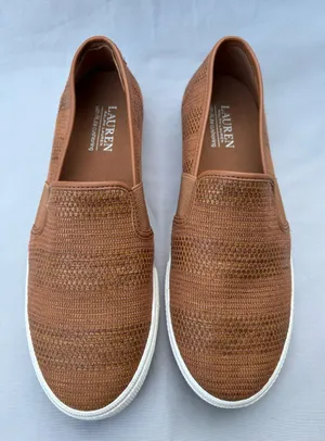 Ralph Lauren Slip On Shoes Jinny 9B Women Camel thumbnail 1
