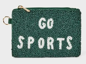 Universal Thread Green and White Beaded Clutch NEW thumbnail 1