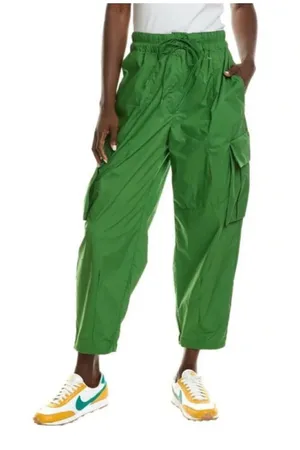 Farm Rio Cotton Straight Crop Cargo Pants Women's M Green Utility Chic thumbnail 1