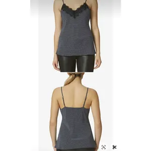 Avec Les Filles Navy Blue‎ Black Polka Dot Lace Camisole Top Medium thumbnail 6