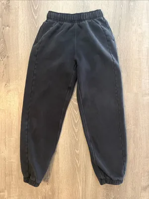 Lululemon XXS Scuba Mid Rise Oversized Black Elastic Waist Sweatpants Joggers thumbnail 2