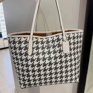 coach City Tote Bag With Houndstooth Print cj626 thumbnail 1
