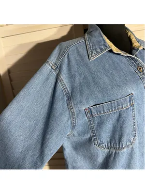 Vintage 90s Bill Blass women's denim shirt blue cotton Western grunge cottage M thumbnail 13