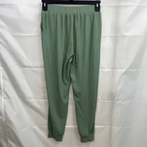 Women's green ribbed pull on‎ pocket stretch casual relaxed casual joggers pants thumbnail 5