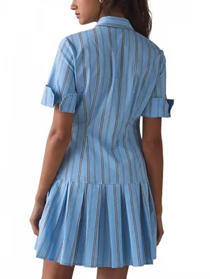UO BDG Special Treatment Drop Waist Short Sleeve Shirt Mini Dress NWOT Blue S thumbnail 2