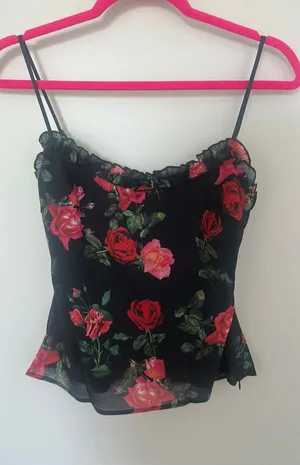 Peppermayo Tank Floral Black thumbnail 1