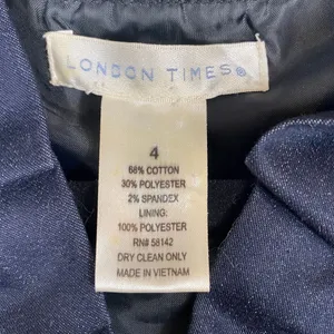 London Times Dark Blue Dress Size 4 thumbnail 4