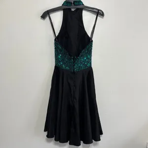 Milano Formals Emerald Sequin Halter Prom Dress 2 thumbnail 2