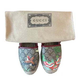 Gucci Tian GG Supreme Espadrille Flats Floral‎ Bird Print 37 thumbnail 16