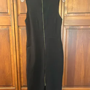 Lulu's Black Deep V Bodycon Sleeveless Sheath Midi Dress size Large fitted thumbnail 2