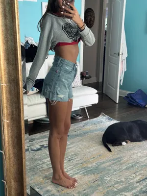 Bdg high waisted jean shorts thumbnail 6