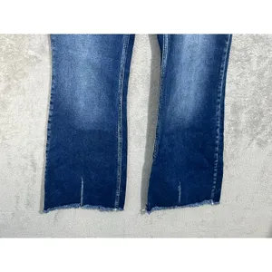 Kancan Flare Leg Jeans Size 13/30 High Rise Button Fly Fringe Boho Hippie thumbnail 3