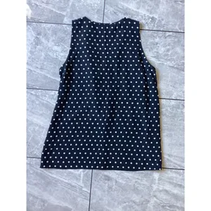 The Kooples Silk Polka Dot Sleeveless Zip Front Blouse Navy White FTOP1473 M thumbnail 7