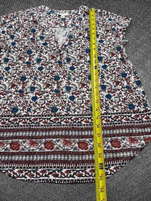 Lucky Brand Women’s Small Floral Border Print V-Neck Cotton Modal Top thumbnail 6